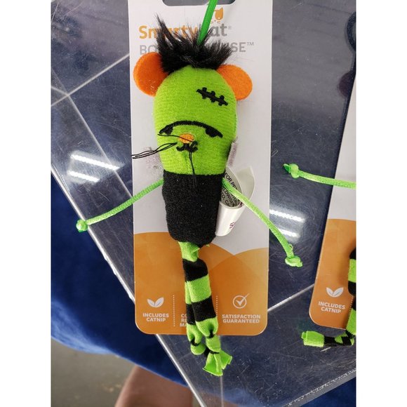 SmartyKat Bouncy Mouse Cat Toy Bungee Toy Frankenkitty Set‎ of 2 - Picture 9 of 10
